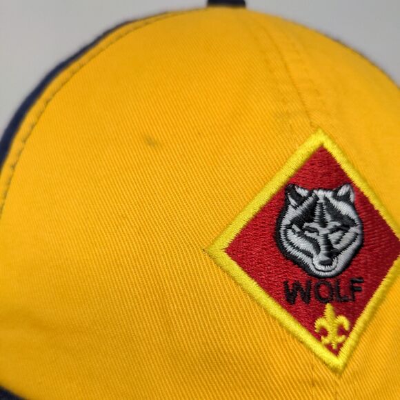 Boy Scouts Boy's Strapback Hat Blue Yellow Wolf Cub Embroidered Logo Adjustable - Picture 3 of 7